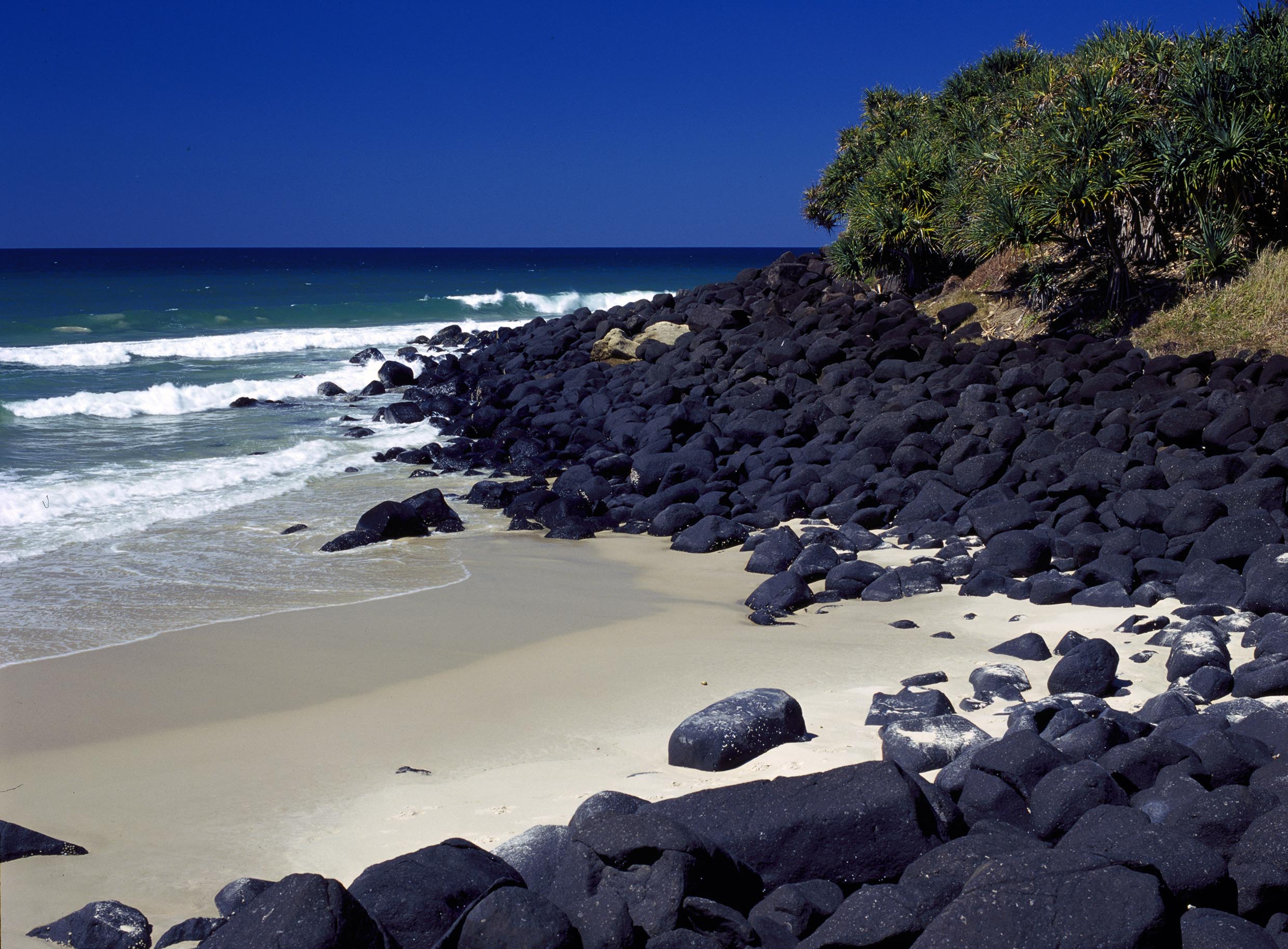 High energy boulders, Burleigh Heads. Photo by Queensland Government