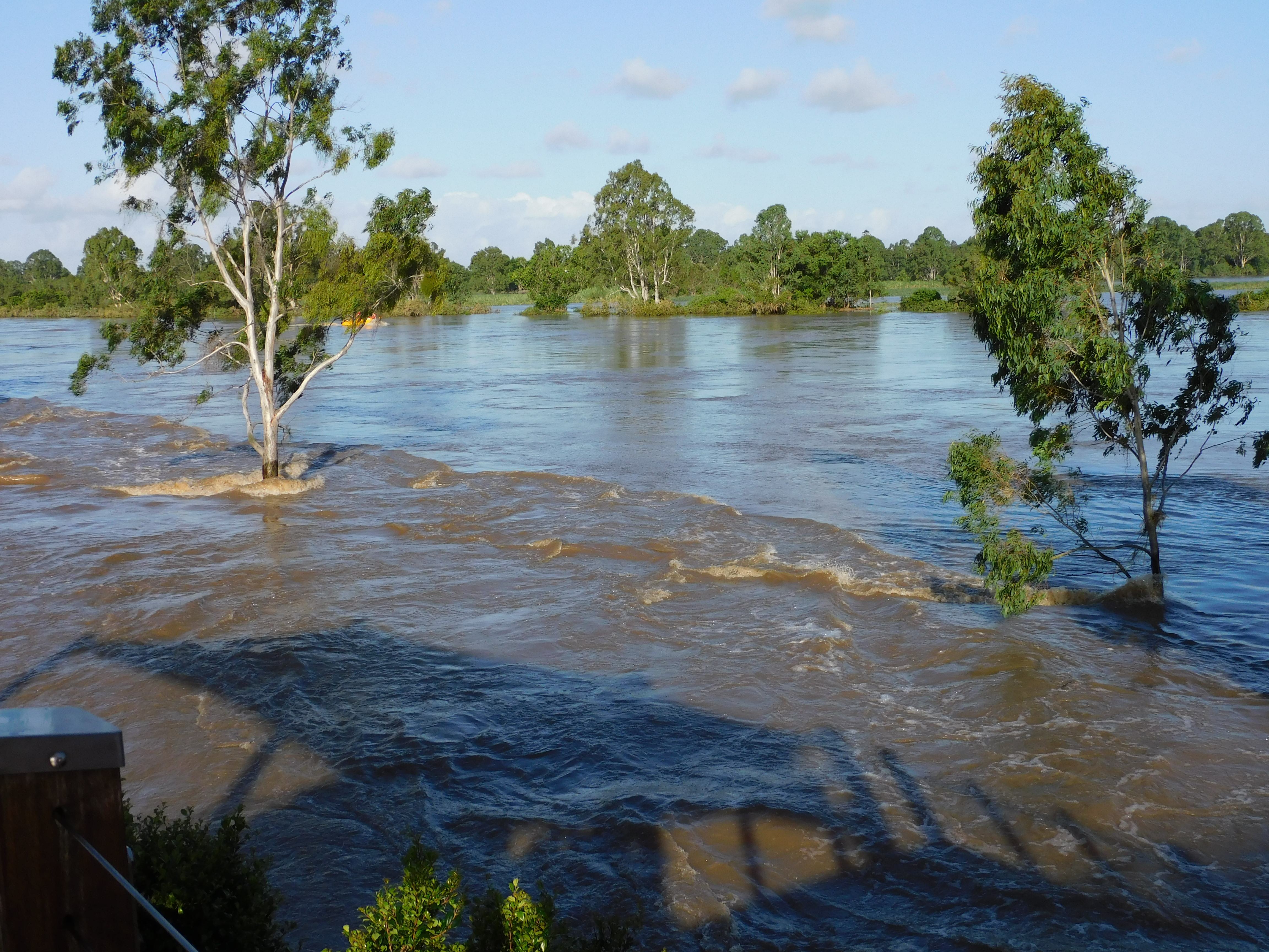 Maryborough flood flows, 2022. Photo by Maria Zann