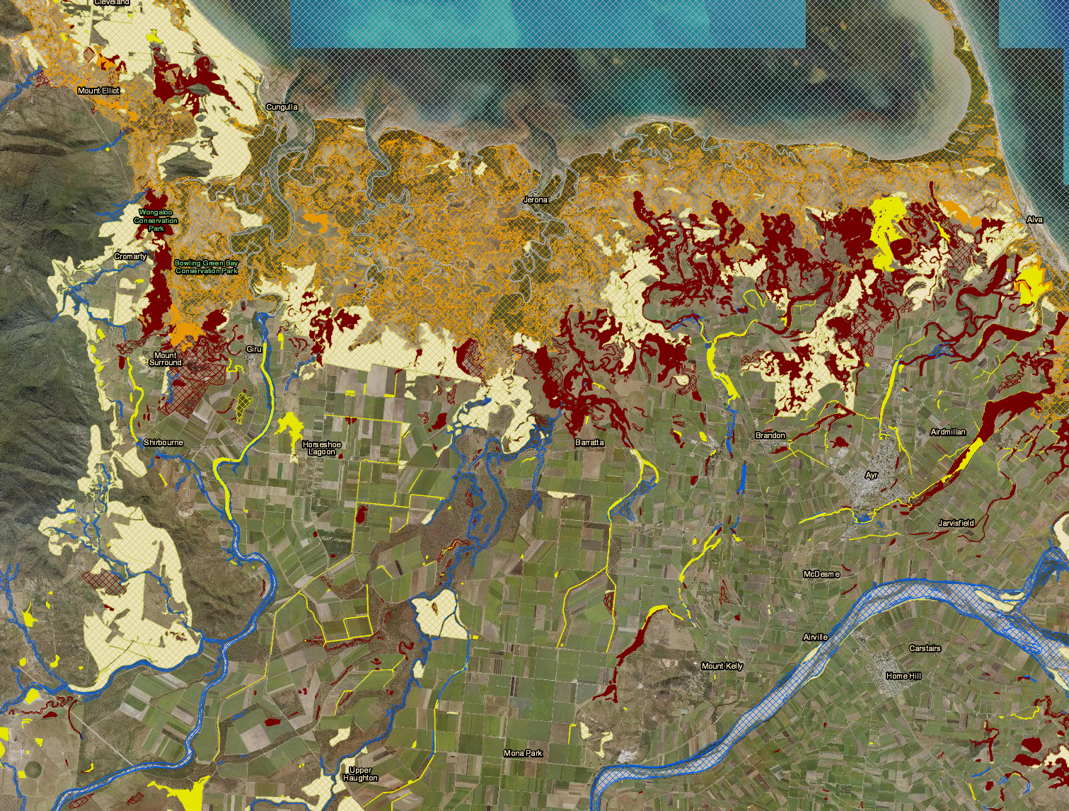 Queensland wetlands mapping in the Burdekin delta. Image by Queensland Government