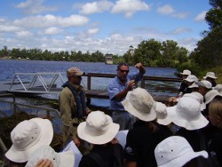 Lake MacDonald—students learning how the local council controls the spread of Cabomba weed Photo by QWP